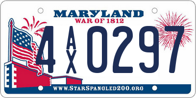 MD license plate 4AX0297