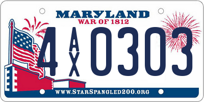 MD license plate 4AX0303