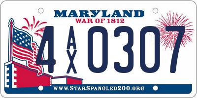 MD license plate 4AX0307