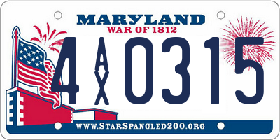 MD license plate 4AX0315