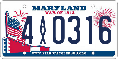MD license plate 4AX0316
