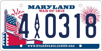 MD license plate 4AX0318