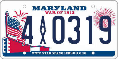 MD license plate 4AX0319