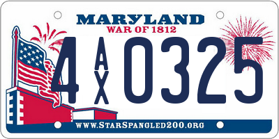 MD license plate 4AX0325