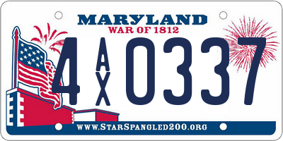 MD license plate 4AX0337