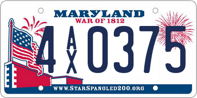 MD license plate 4AX0375
