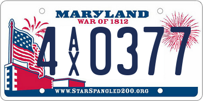 MD license plate 4AX0377