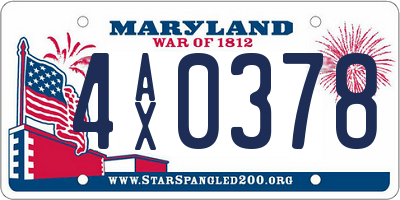 MD license plate 4AX0378