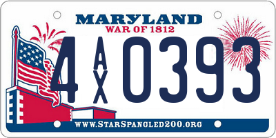 MD license plate 4AX0393