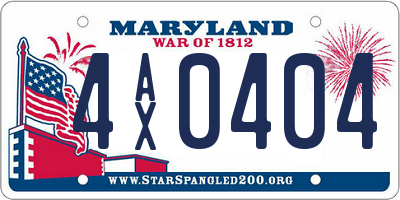 MD license plate 4AX0404