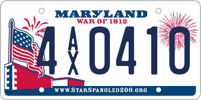 MD license plate 4AX0410