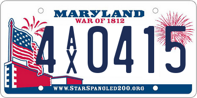 MD license plate 4AX0415