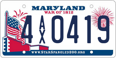 MD license plate 4AX0419