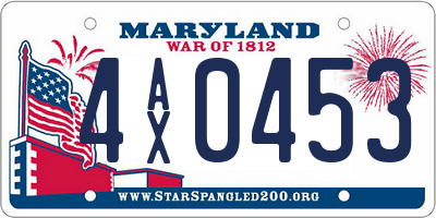 MD license plate 4AX0453