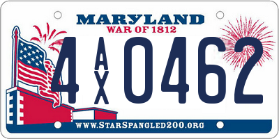 MD license plate 4AX0462