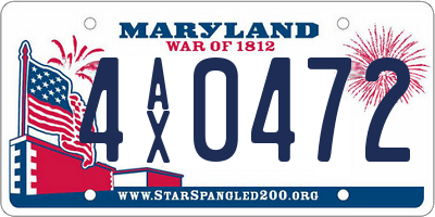 MD license plate 4AX0472