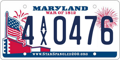 MD license plate 4AX0476