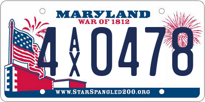 MD license plate 4AX0478