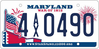 MD license plate 4AX0490