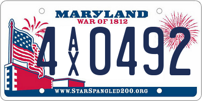 MD license plate 4AX0492
