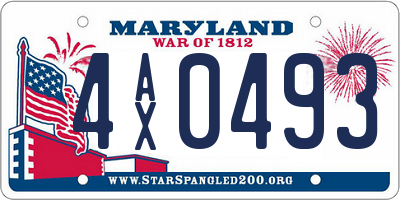 MD license plate 4AX0493