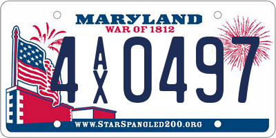 MD license plate 4AX0497