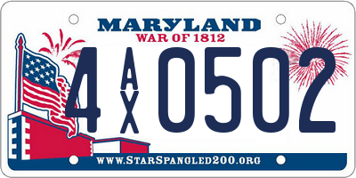 MD license plate 4AX0502