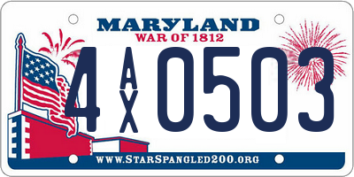 MD license plate 4AX0503