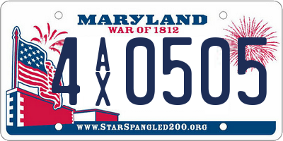 MD license plate 4AX0505