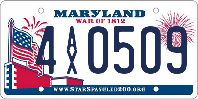 MD license plate 4AX0509