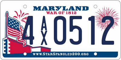MD license plate 4AX0512