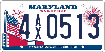 MD license plate 4AX0513