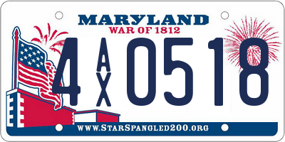 MD license plate 4AX0518
