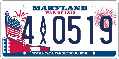 MD license plate 4AX0519