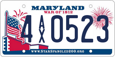 MD license plate 4AX0523