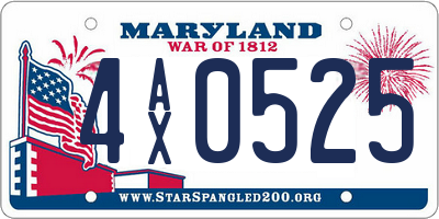 MD license plate 4AX0525