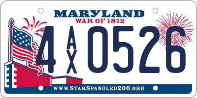 MD license plate 4AX0526