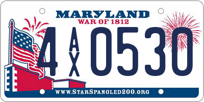 MD license plate 4AX0530