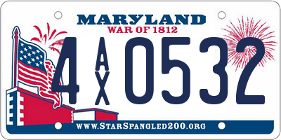 MD license plate 4AX0532