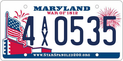 MD license plate 4AX0535