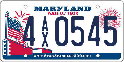 MD license plate 4AX0545