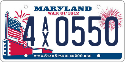 MD license plate 4AX0550
