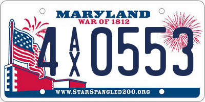 MD license plate 4AX0553