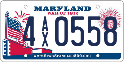 MD license plate 4AX0558