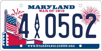 MD license plate 4AX0562