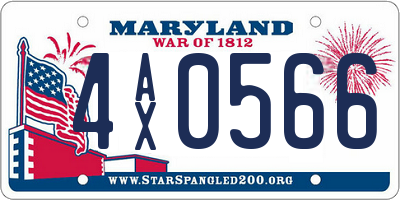 MD license plate 4AX0566