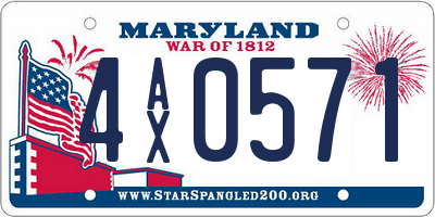 MD license plate 4AX0571
