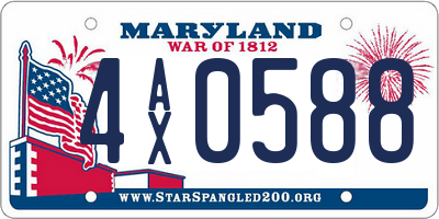 MD license plate 4AX0588