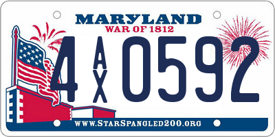 MD license plate 4AX0592