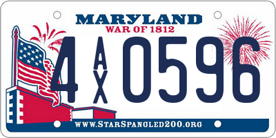 MD license plate 4AX0596